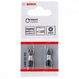 2 db. Csavarozóbit Bosch Impact Control 25 mm PH2 - 2608522403
